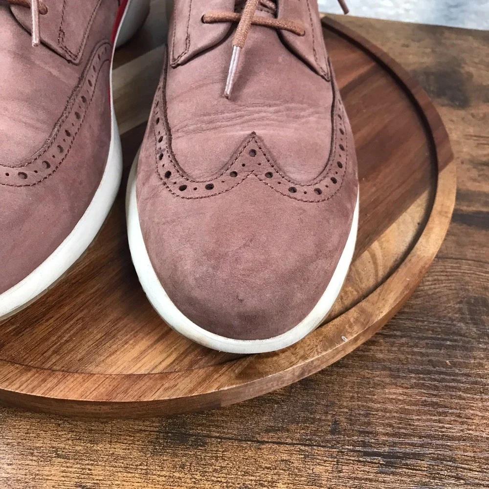 Cole Haan Grand Troy Wingtip Oxford Mens 11M Pavement Brown Suede Derby Shoes‎